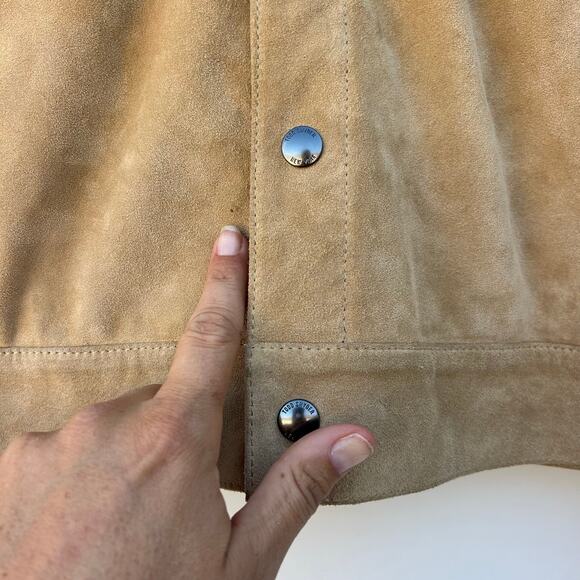 Todd Snyder Men’s Italian Suede Dylan Trucker Jacket Cappuccino Tan XL - Picture 7 of 7